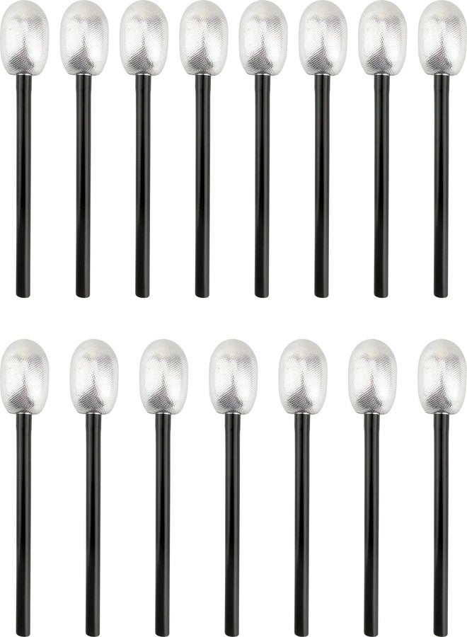 Haconba 15 Pack Toy Microphone Stage Mic Costume Prop Fake Mic Accessory Silver Glitter Microphone for Cosplay Stage Play Rock Star Accessories Prop Karaoke Birthday Theme Party Favors - Image 1